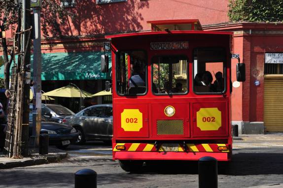 Bondinho de Coyoacán, bairro da Cidade do México, capital do país